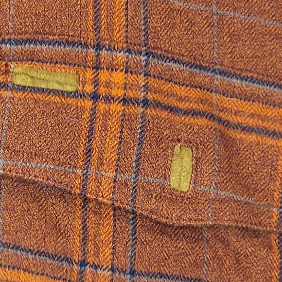 Men's Orvis Perfect Flannel Shirt Orange Plaid - L - Picture 10 of 15